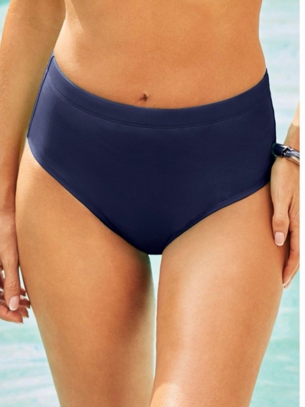 Swimsuit for All Blue Full coverage swimsuit bikini bottom plus size 16 beach